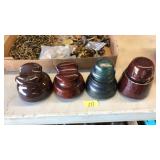 (4) GLASS INSULATORS