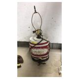 ANTQ CERAMIC BARREL DECANTER TABLE LAMP