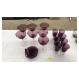 16 PC. PURPLE DEPRESSION GLASS GLASSWARE