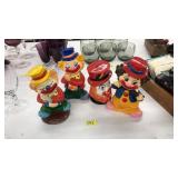 4 VNTG. CIRCUS CLOWN BANKS