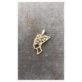 14K YELLOW GOLD EGYPTIAN BUST PENDANT