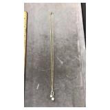 14K YELLOW GOLD 18" CHAIN W/ 14K YG PEARL PENDANT