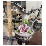 CAPODIMONTE PORCELAIN EWER, MADE IN ITALY