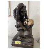 CHALKWARE STATUE "DARWINS THINKER" M.LUCCHESI