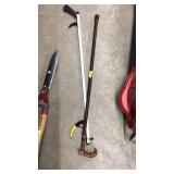 CANE WITH AMBER ACRYLIC HANDLE & GRABBER