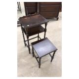 ANTQ. NESTING TABLE SET W/BOBBIN STYLE LEGS