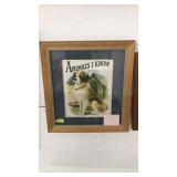 FRAMED "ANIMALS I KNOW" CHILDRENS BOOK: 1923