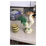"HAPPY DAYS" TIN COIN BANK & PLASTIC ROOSTER BANK