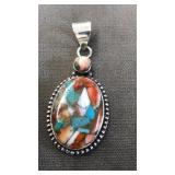 OYSTER COPPER TURQUOISE GEM PENDANT