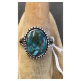 TURQUOISE & STERLING RING SIZE 10