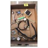 FLAT OF ASST. COSTUME JEWELRY & MISC