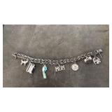 VNTG. STERLING SILVER CHARM BRACELET