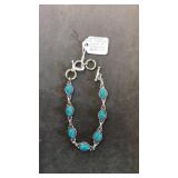 MARKED .925 STERLING & TURQUOISE BRACELET