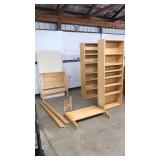 TWIN SIZE BED & PAIR OF BOOKSHELVES