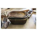 VNTG. CAST IRON ROASTER WITH PANS