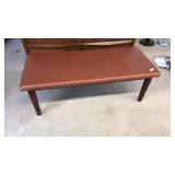 LONG BENCH WITH FAUX LEATHER CUSHION
