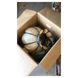 ANTQ. TULIP SLAG GLASS HANGING LAMP FIXTURE