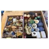 2 FLATS OF SALT/PEPPER SHAKERS & MISC TRINKETS