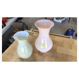 VNTG. YELLOW SPECKLE VASE & PINK VASE