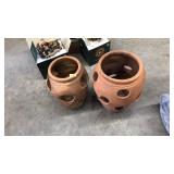 (2) TERRACOTTA STRAWBERRY PLANTERS