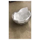 CUT GLASS PUNCH BOWL AND MUGS