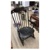 VNTG. HAND STENCIL WOOD ROCKING CHAIR