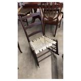 LADDER BACK ROCKING CHAIR W/WOVEN CORD SEAT