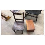 YOUTH WOOD CHAIR AND WOOD STOOL