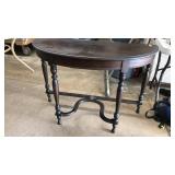 WOOD HALF ROUND ENTRY WAY TABLE W/DRAWER