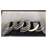 LOT OF ASST. SILVER TONE BRACELETS