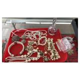 TRAY OF ASST. COSTUME PEARL NECKLACES