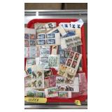 TRAY OF STAMPS