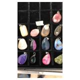 (13) STONE PENDANTS