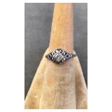 14K GOLD PLATINUM WOMEN FILIGREE RING SIZE 6