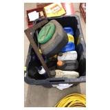 TOTE OF ASST. MOTOR OIL & OIL DRAIN CONTAINER