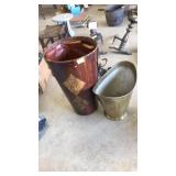 BRASS UMBRELLA HOLDER & WOOD UMBRELLA HOLDER