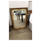 GOLD FINISH ORNATE WALL MIRROR, LARGE