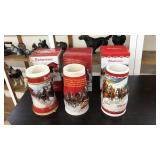 (3) BUDWEISER HOLIDAY STEINS IN BOXES