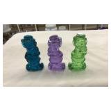 (3) BOYD ART GLASS CLOWN FIGURINES