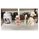 3 POODLE FIGURINES & POODLE COOKIE JAR