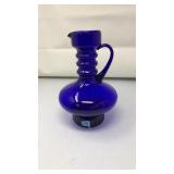 VNTG. COBALT BLUE GLASS PITCHER