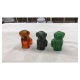 (3) VNTG. BOYD GLASS PUPPY DOG FIGURINES