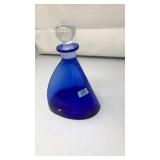 VNTG. COBALT BLUE ASYMMETRICAL DECANTER