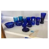 LOT OF ASST. COBALT BLUE GLASSWARE