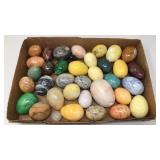 COLLECTION OF POLISHED STONE EGGS