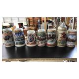 (7) BUDWEISER BEER STEINS