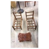 2 PC. WOOD DOLL FURNITURE