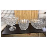 LOT OF CUT CRYSTAL GLASS BOWLS