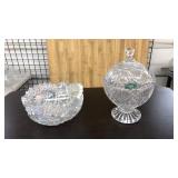 SHANNON CRYSTAL PEDESTAL CANDY DISH & BOWL