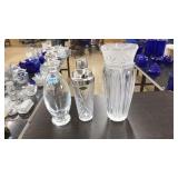 SHANNON CRYSTAL GLASS BAR SHAKER, VASE, DECANTER